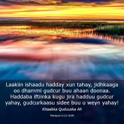 Picture 03 - Matayos 6:23 SOM - Laakiin ishaadu hadday xun tahay, jidhkaaga oo - Bible Verse Picture