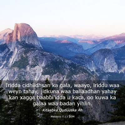Picture 03 - Matayos 7:13 SOM - Iridda cidhiidhsan ka gala, waayo, iriddu waa - Bible Verse Picture