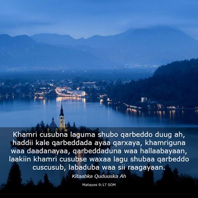 Picture 03 - Matayos 9:17 SOM - Khamri cusubna laguma shubo qarbeddo duug ah, - Bible Verse Picture