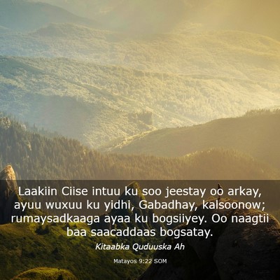 Picture 03 - Matayos 9:22 SOM - Laakiin Ciise intuu ku soo jeestay oo arkay, ayuu - Bible Verse Picture