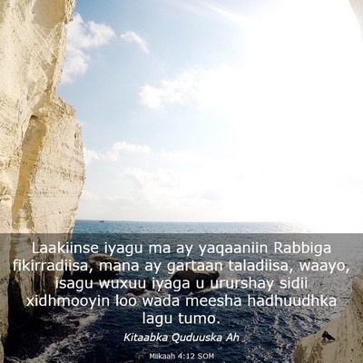 Picture 03 - Miikaah 4:12 SOM - Laakiinse iyagu ma ay yaqaaniin Rabbiga - Bible Verse Picture