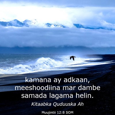 Picture 03 - Muujintii 12:8 SOM - kamana ay adkaan, meeshoodiina mar dambe samada - Bible Verse Picture