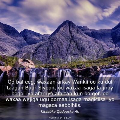 Picture 03 - Muujintii 14:1 SOM - Oo bal eeg, waxaan arkay Wankii oo ku dul taagan - Bible Verse Picture
