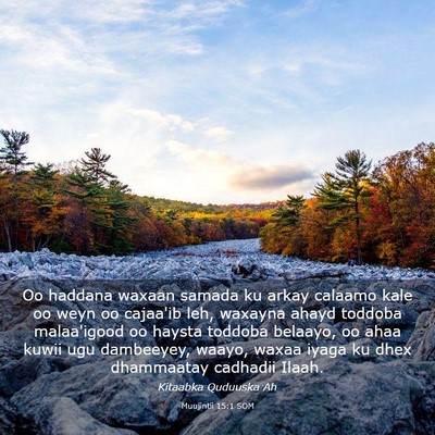 Picture 03 - Muujintii 15:1 SOM - Oo haddana waxaan samada ku arkay calaamo kale oo - Bible Verse Picture