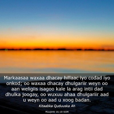 Picture 03 - Muujintii 16:18 SOM - Markaasaa waxaa dhacay hillaac iyo codad iyo - Bible Verse Picture