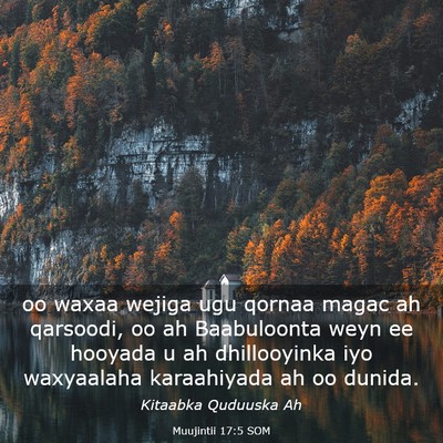 Picture 03 - Muujintii 17:5 SOM - oo waxaa wejiga ugu qornaa magac ah qarsoodi, oo - Bible Verse Picture
