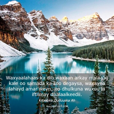 Picture 03 - Muujintii 18:1 SOM - Waxyaalahaas ka dib waxaan arkay malaa'ig kale oo - Bible Verse Picture
