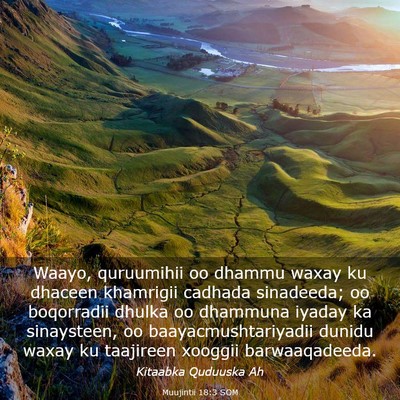 Picture 03 - Muujintii 18:3 SOM - Waayo, quruumihii oo dhammu waxay ku dhaceen - Bible Verse Picture
