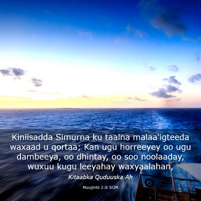 Picture 03 - Muujintii 2:8 SOM - Kiniisadda Simurna ku taalna malaa'igteeda waxaad - Bible Verse Picture