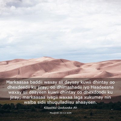 Picture 03 - Muujintii 20:13 SOM - Markaasaa baddii waxay sii daysay kuwii dhintay - Bible Verse Picture