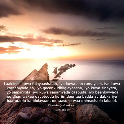Picture 03 - Muujintii 21:8 SOM - Laakiinse kuwa fulayaasha ah, iyo kuwa aan - Bible Verse Picture