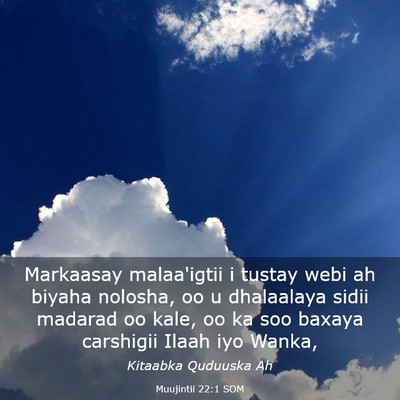 Picture 03 - Muujintii 22:1 SOM - Markaasay malaa'igtii i tustay webi ah biyaha - Bible Verse Picture