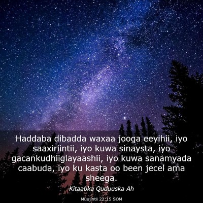 Picture 03 - Muujintii 22:15 SOM - Haddaba dibadda waxaa jooga eeyihii, iyo - Bible Verse Picture