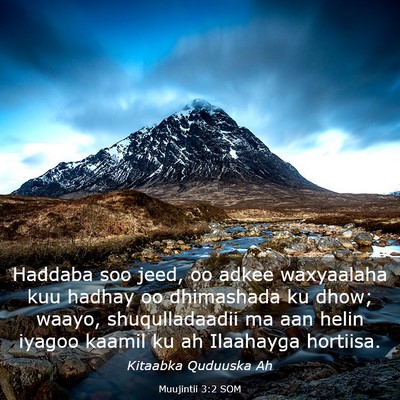 Picture 03 - Muujintii 3:2 SOM - Haddaba soo jeed, oo adkee waxyaalaha kuu hadhay - Bible Verse Picture