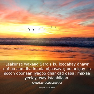 Picture 03 - Muujintii 3:4 SOM - Laakiinse waxaad Sardis ku leedahay dhawr qof oo - Bible Verse Picture
