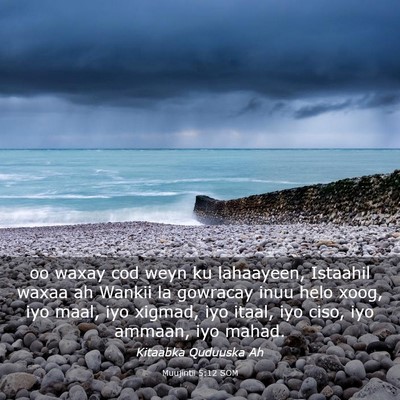 Picture 03 - Muujintii 5:12 SOM - oo waxay cod weyn ku lahaayeen, Istaahil waxaa ah - Bible Verse Picture