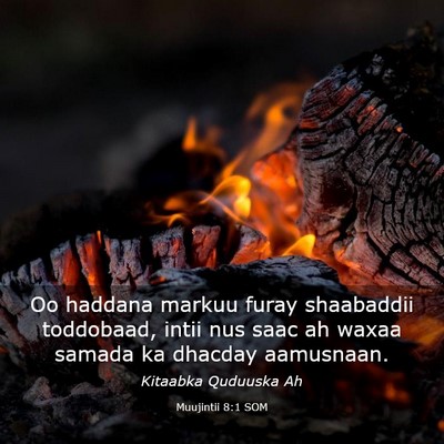 Picture 03 - Muujintii 8:1 SOM - Oo haddana markuu furay shaabaddii toddobaad, - Bible Verse Picture