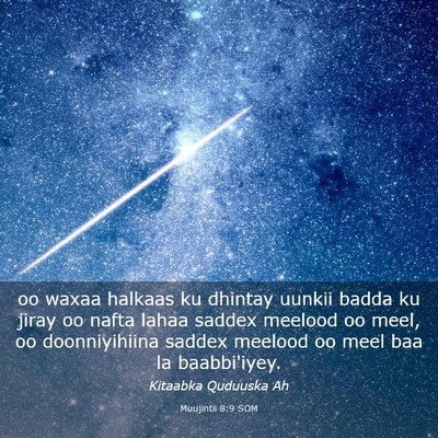 Picture 03 - Muujintii 8:9 SOM - oo waxaa halkaas ku dhintay uunkii badda ku jiray - Bible Verse Picture