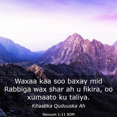 Picture 03 - Naxuum 1:11 SOM - Waxaa kaa soo baxay mid Rabbiga wax shar ah u - Bible Verse Picture