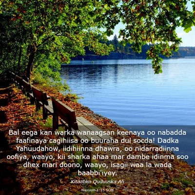 Picture 03 - Naxuum 1:15 SOM - Bal eega kan warka wanaagsan keenaya oo nabadda - Bible Verse Picture