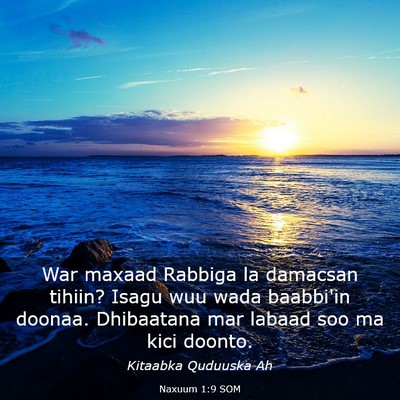 Picture 03 - Naxuum 1:9 SOM - War maxaad Rabbiga la damacsan tihiin? Isagu wuu - Bible Verse Picture
