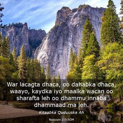 Picture 03 - Naxuum 2:9 SOM - War lacagta dhaca, oo dahabka dhaca, waayo, - Bible Verse Picture