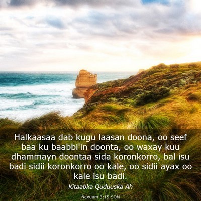 Picture 03 - Naxuum 3:15 SOM - Halkaasaa dab kugu laasan doona, oo seef baa ku - Bible Verse Picture