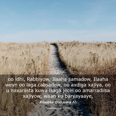 Picture 03 - Nexemyaah 1:5 SOM - oo idhi, Rabbiyow, Ilaaha samadow, Ilaaha weyn oo - Bible Verse Picture