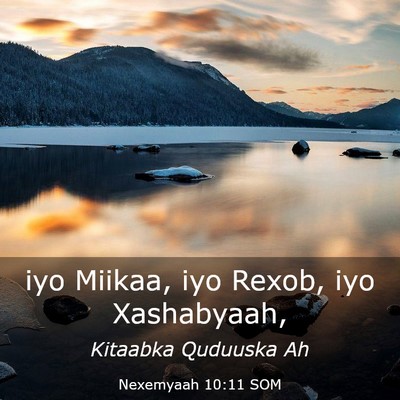 Picture 03 - Nexemyaah 10:11 SOM - iyo Miikaa, iyo Rexob, iyo - Bible Verse Picture