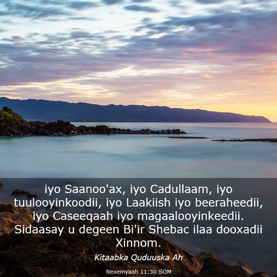 Picture 03 - Nexemyaah 11:30 SOM - iyo Saanoo'ax, iyo Cadullaam, iyo - Bible Verse Picture