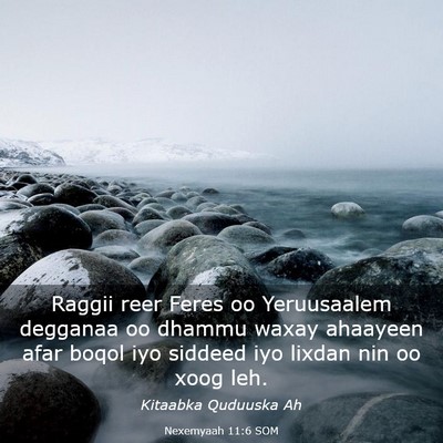 Picture 03 - Nexemyaah 11:6 SOM - Raggii reer Feres oo Yeruusaalem degganaa oo - Bible Verse Picture