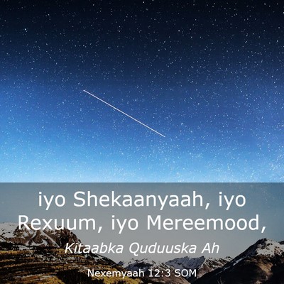 Picture 03 - Nexemyaah 12:3 SOM - iyo Shekaanyaah, iyo Rexuum, iyo - Bible Verse Picture