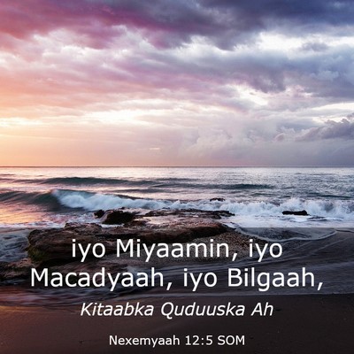 Picture 03 - Nexemyaah 12:5 SOM - iyo Miyaamin, iyo Macadyaah, iyo - Bible Verse Picture