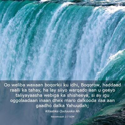 Picture 03 - Nexemyaah 2:7 SOM - Oo weliba waxaan boqorkii ku idhi, Boqorow, - Bible Verse Picture