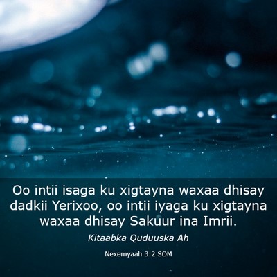 Picture 03 - Nexemyaah 3:2 SOM - Oo intii isaga ku xigtayna waxaa dhisay dadkii - Bible Verse Picture