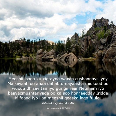 Picture 03 - Nexemyaah 3:31 SOM - Meeshii isaga ku xigtayna waxaa cusboonaysiiyey - Bible Verse Picture