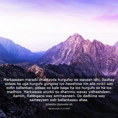 Picture 03 - Nexemyaah 5:13 SOM - Markaasaan maradii dhabtayda hurgufay oo waxaan - Bible Verse Picture