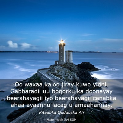 Picture 03 - Nexemyaah 5:4 SOM - Oo waxaa kaloo jiray kuwo yidhi, Gabbaradii uu - Bible Verse Picture