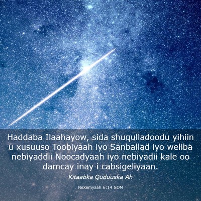Picture 03 - Nexemyaah 6:14 SOM - Haddaba Ilaahayow, sida shuqulladoodu yihiin u - Bible Verse Picture