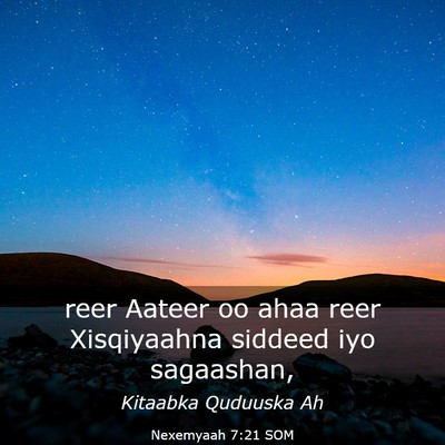 Picture 03 - Nexemyaah 7:21 SOM - reer Aateer oo ahaa reer Xisqiyaahna siddeed iyo - Bible Verse Picture