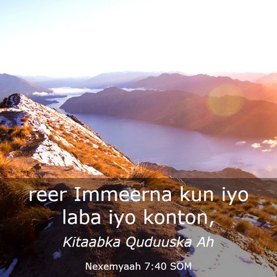 Picture 03 - Nexemyaah 7:40 SOM - reer Immeerna kun iyo laba iyo - Bible Verse Picture