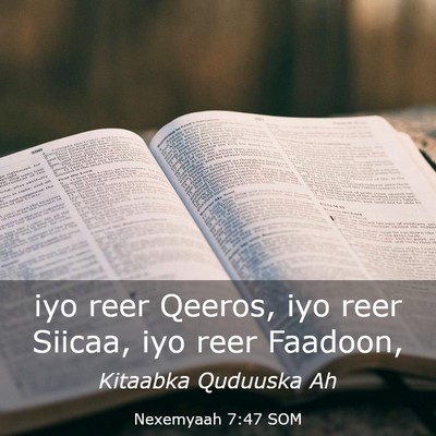 Picture 03 - Nexemyaah 7:47 SOM - iyo reer Qeeros, iyo reer Siicaa, iyo reer - Bible Verse Picture