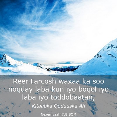 Picture 03 - Nexemyaah 7:8 SOM - Reer Farcosh waxaa ka soo noqday laba kun iyo - Bible Verse Picture