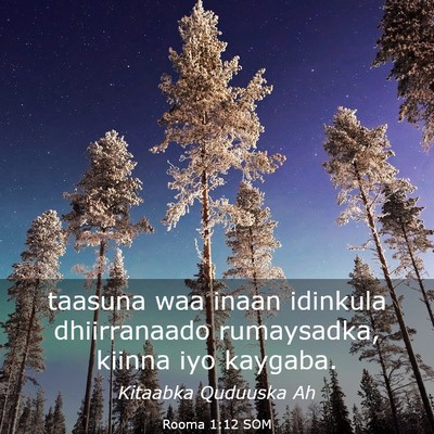 Picture 03 - Rooma 1:12 SOM - taasuna waa inaan idinkula dhiirranaado - Bible Verse Picture