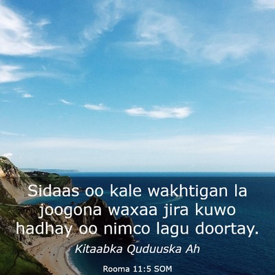 Picture 03 - Rooma 11:5 SOM - Sidaas oo kale wakhtigan la joogona waxaa jira - Bible Verse Picture