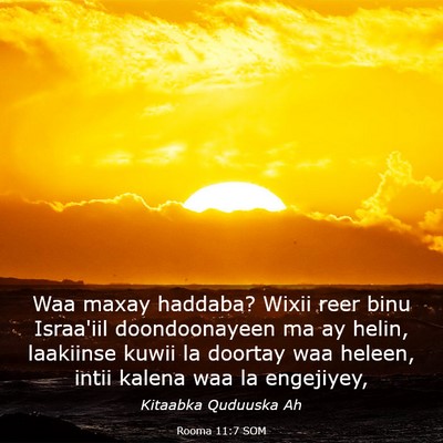 Picture 03 - Rooma 11:7 SOM - Waa maxay haddaba? Wixii reer binu Israa'iil - Bible Verse Picture