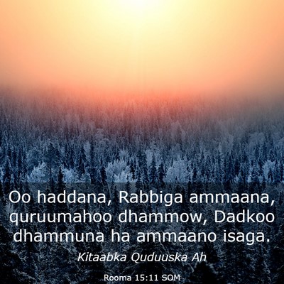 Picture 03 - Rooma 15:11 SOM - Oo haddana, Rabbiga ammaana, quruumahoo dhammow, - Bible Verse Picture