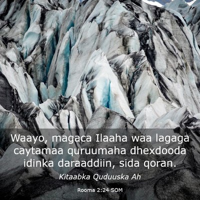 Picture 03 - Rooma 2:24 SOM - Waayo, magaca Ilaaha waa lagaga caytamaa - Bible Verse Picture
