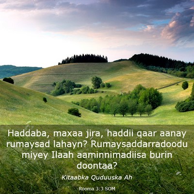 Picture 03 - Rooma 3:3 SOM - Haddaba, maxaa jira, haddii qaar aanay rumaysad - Bible Verse Picture