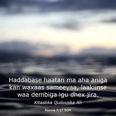 Picture 03 - Rooma 7:17 SOM - Haddabase haatan ma aha aniga kan waxaas - Bible Verse Picture